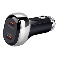 45W Dual USB-C Car Charger - Black