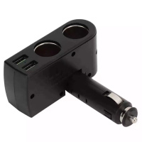 Dual Socket + USB Car Charger