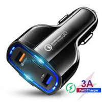 35W USB-C + Dual USB-A Car Charger - Black